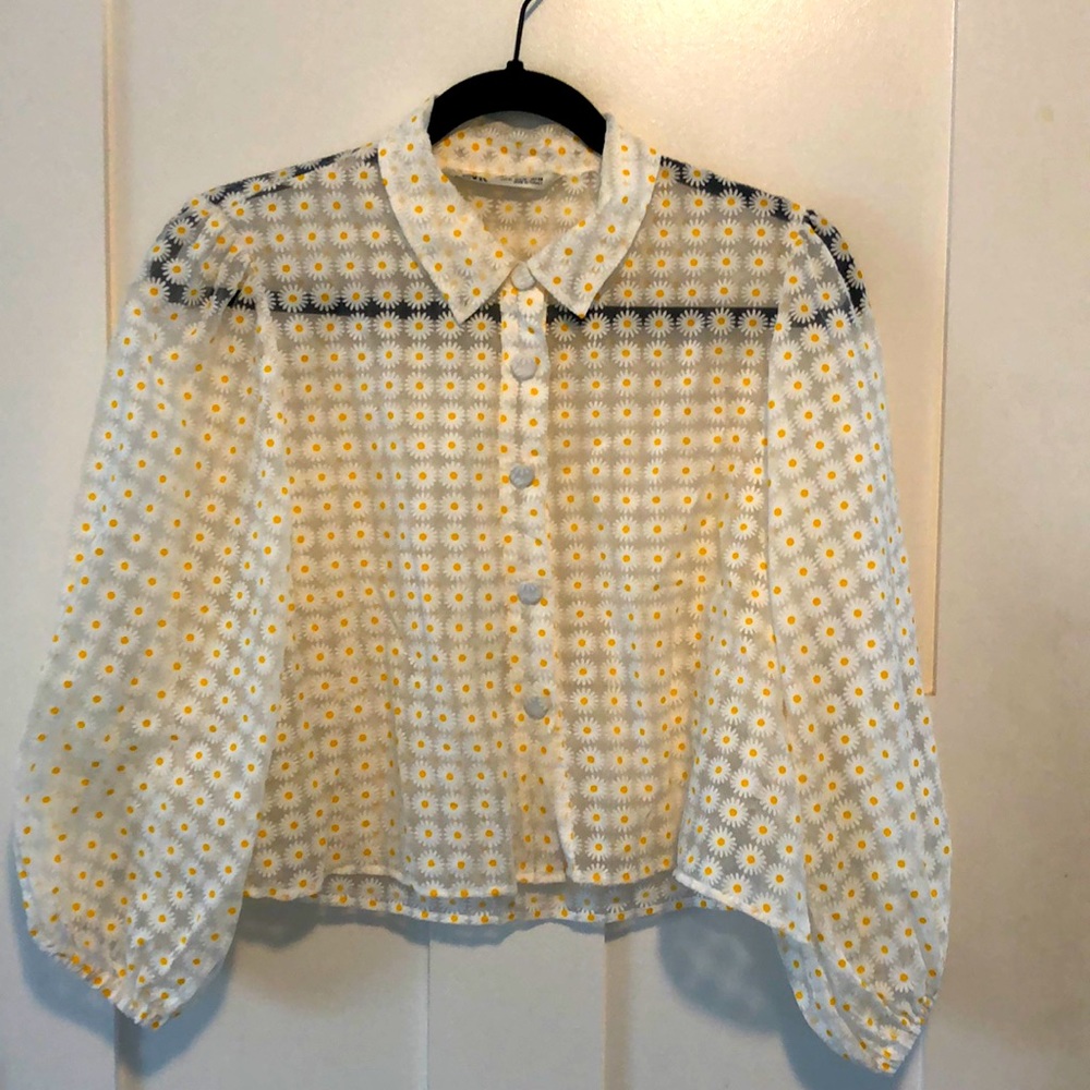 Zara flowered crop top M